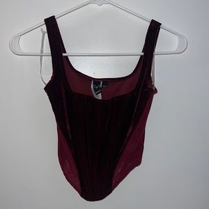Red corset brand new size s brand windsor mesh and velvet material